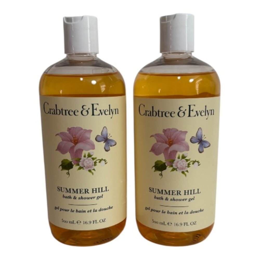 Crabtree & Evelyn Summer Hill Bath & Shower Gel 16.9 fl. oz. Lot of 2 Brand New